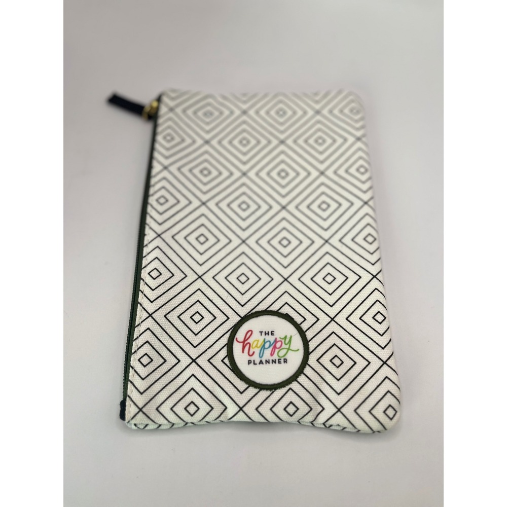 The Happy Planner Zipper Pouch Black White Geometric  Pen Case planny pack
